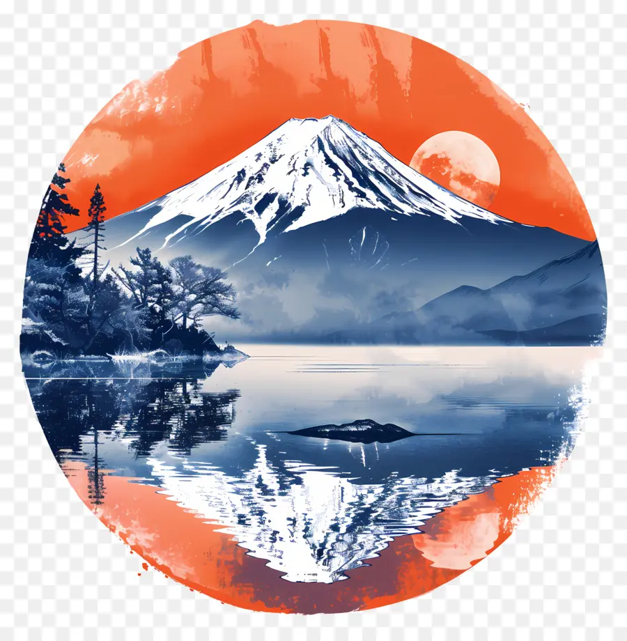 Fuji ภูเขา，ภูเขาเป็นแนวนอน PNG