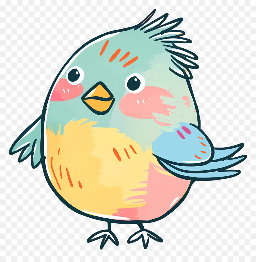 การ์ตูนปักนก，นกสีฟ้าและสีเหลือง PNG