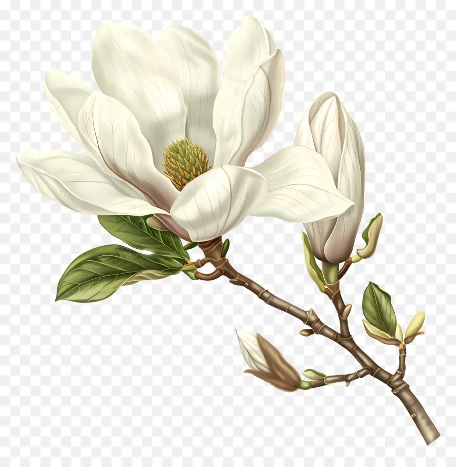 สีขาว Magnolia，Magnolia ดอกไม้ PNG