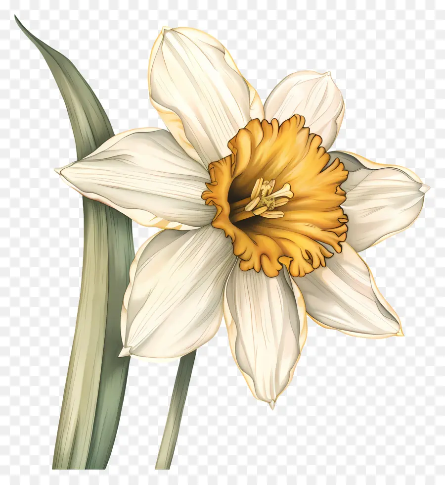 Daffodil ดอกไม้，ดอกไม้สีขาว PNG