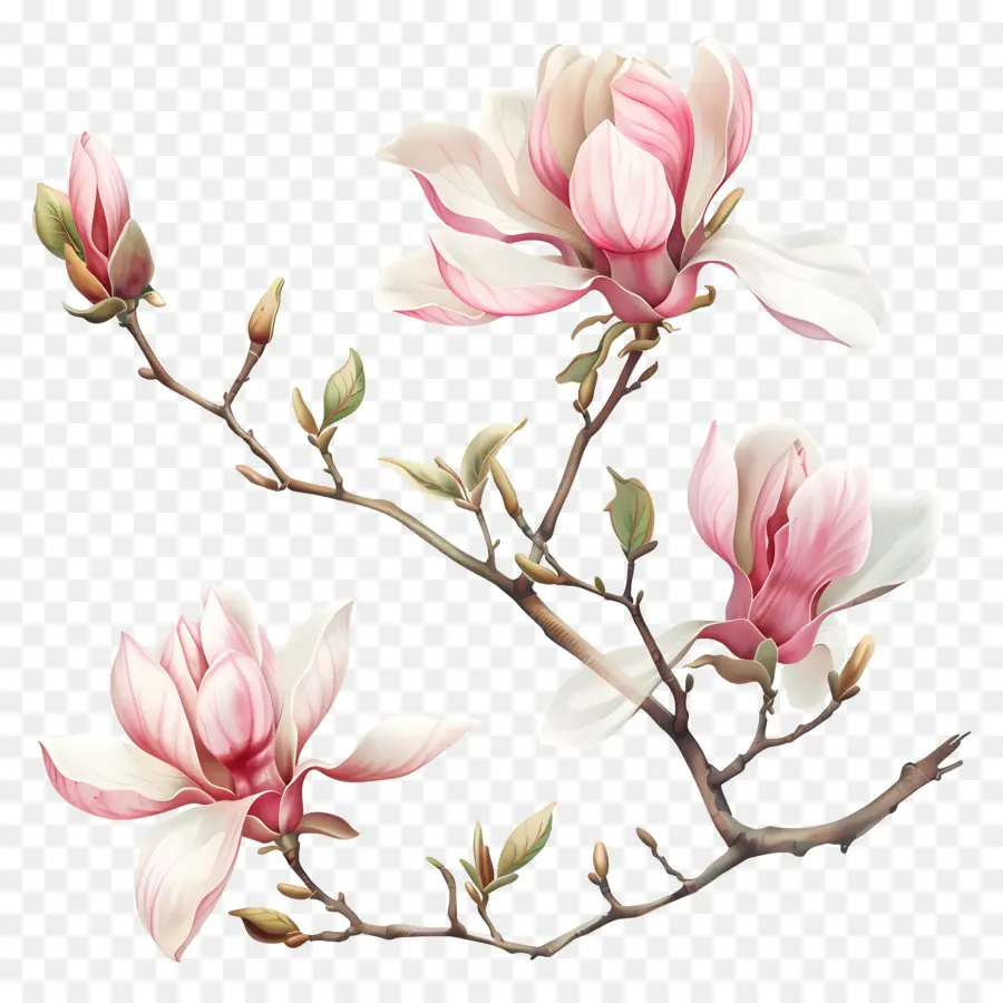 Magnolia ดอกไม้，ดอกไม้สีชมพู PNG