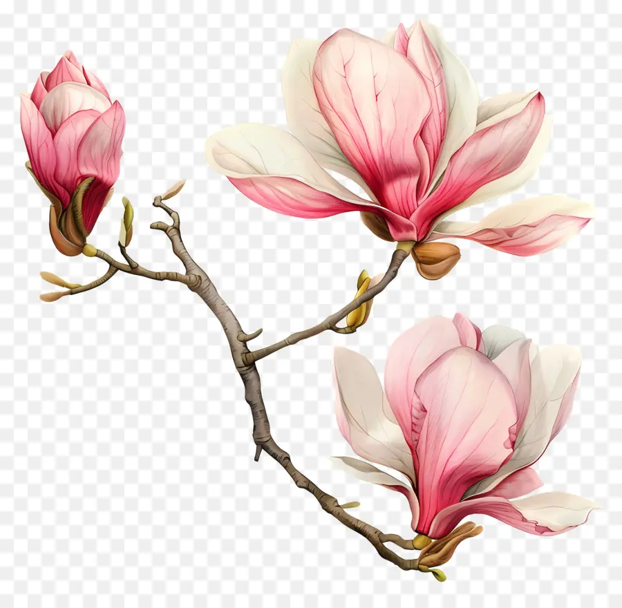 Magnolia ดอกไม้，ดอกไม้สีชมพู PNG