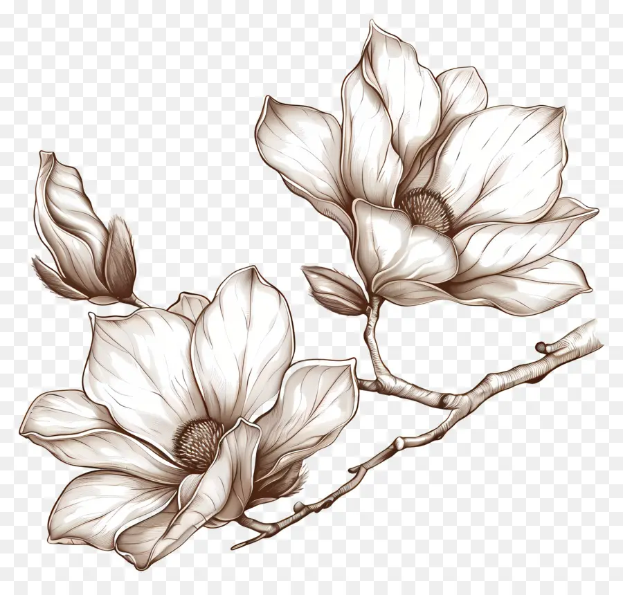 Magnolia ดอกไม้，ดอกไม้ Illustration PNG
