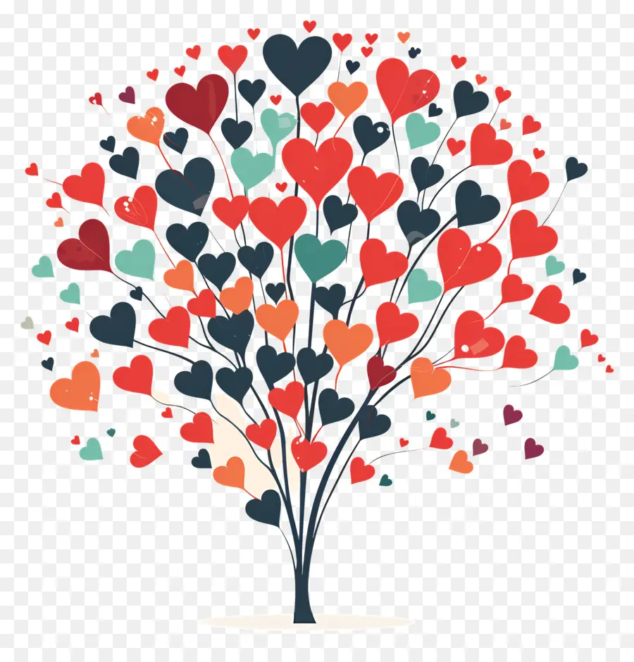 รักออกแบบ，หัวใจรูปร่างผังต้นไม้ PNG