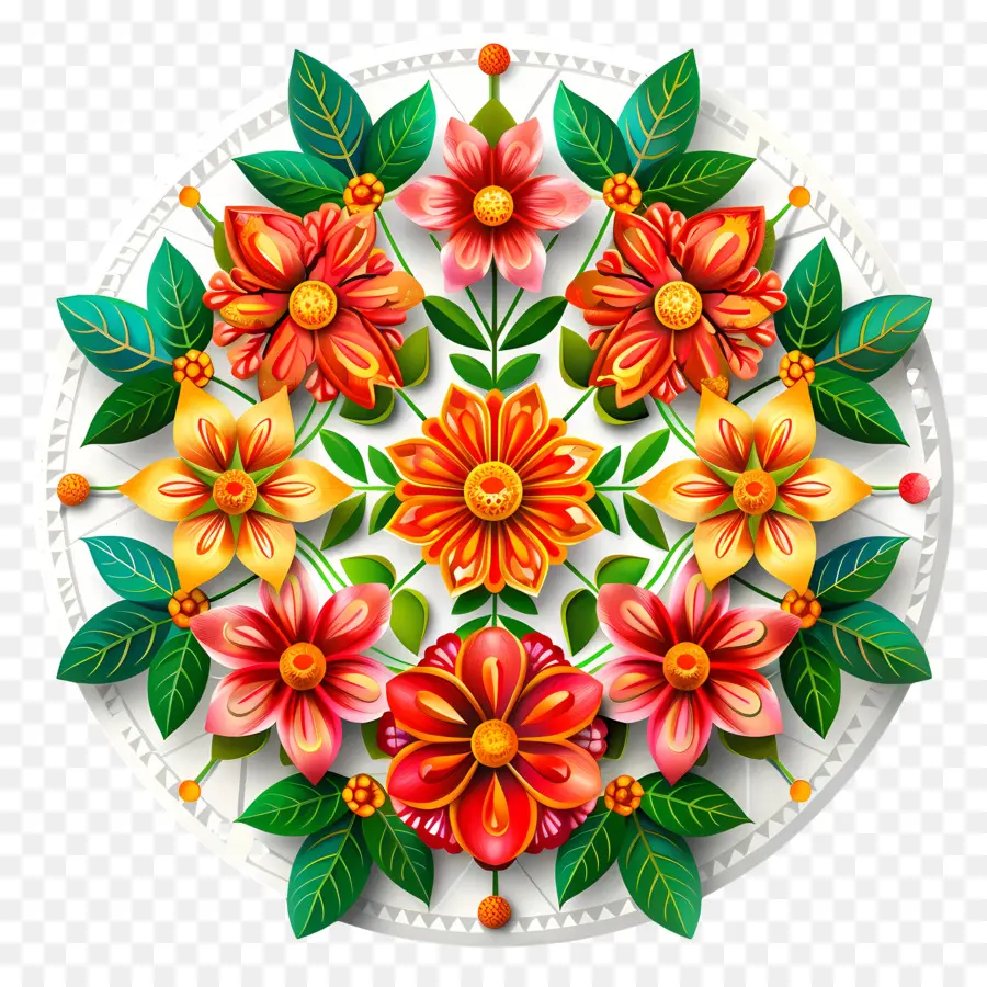 Onam Athapookalam ง่ายๆ，ดอกไม้ Mandala PNG