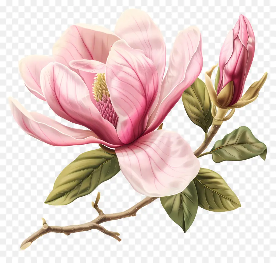 สีชมพู Magnolia，Magnolia ดอกไม้ PNG