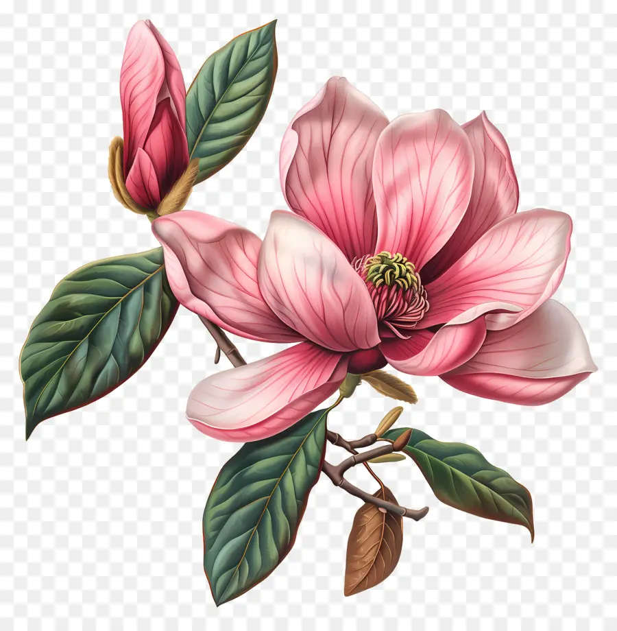 สีชมพู Magnolia，Magnolia ดอกไม้ PNG