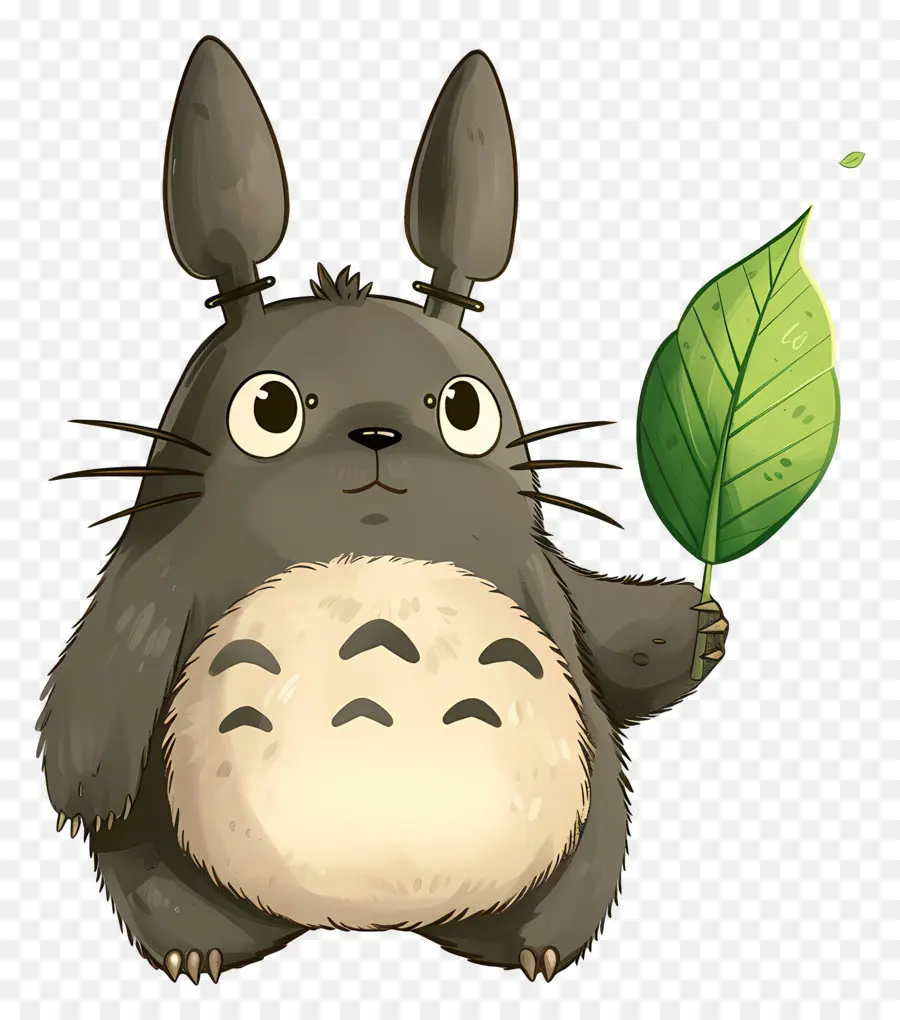 ยืด，Totoro กับใบไม้ PNG