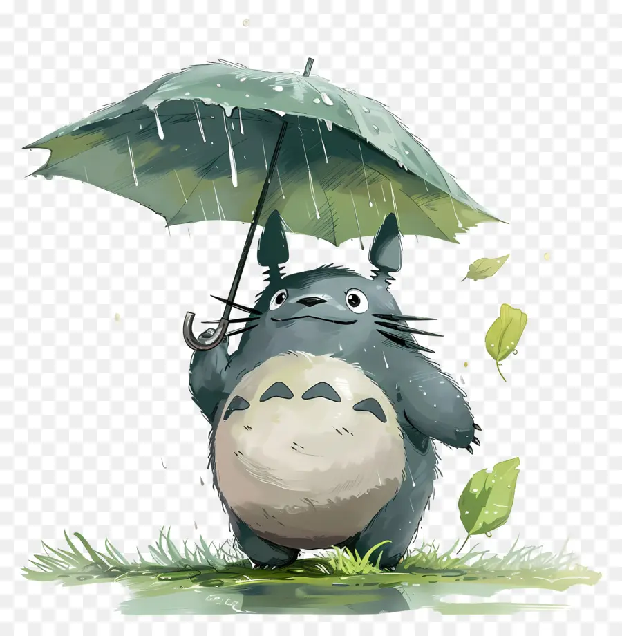 ยืด，Totoro กับร่มใบไม้ PNG