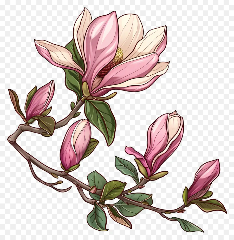 Magnolia ดอกไม้，Flowering แบรนซ์ PNG