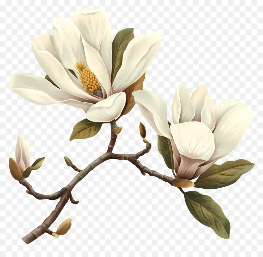 Magnolia ดอกไม้，บุปผาสีขาว PNG