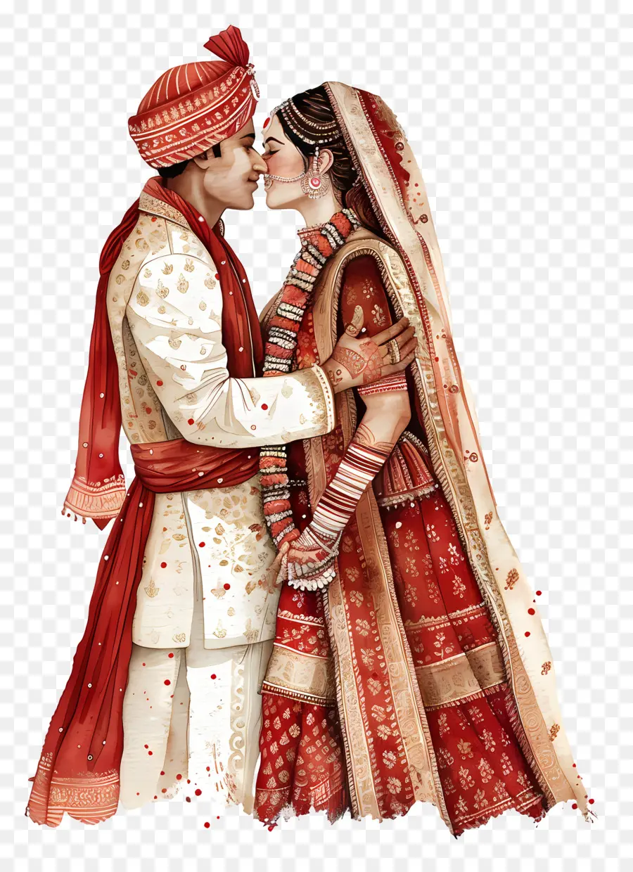 อินเดียนงานแต่งงาน，ชุดแต่งงานแบบดั้งเดิม PNG