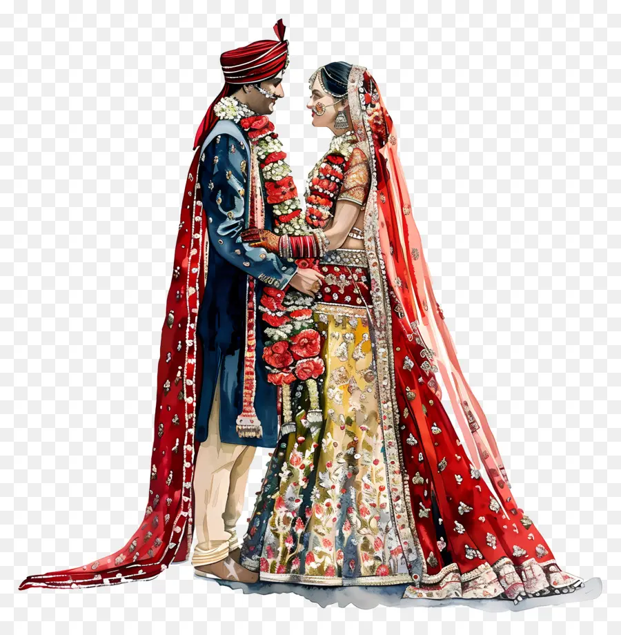 อินเดียนงานแต่งงาน，สีวาดรูป PNG