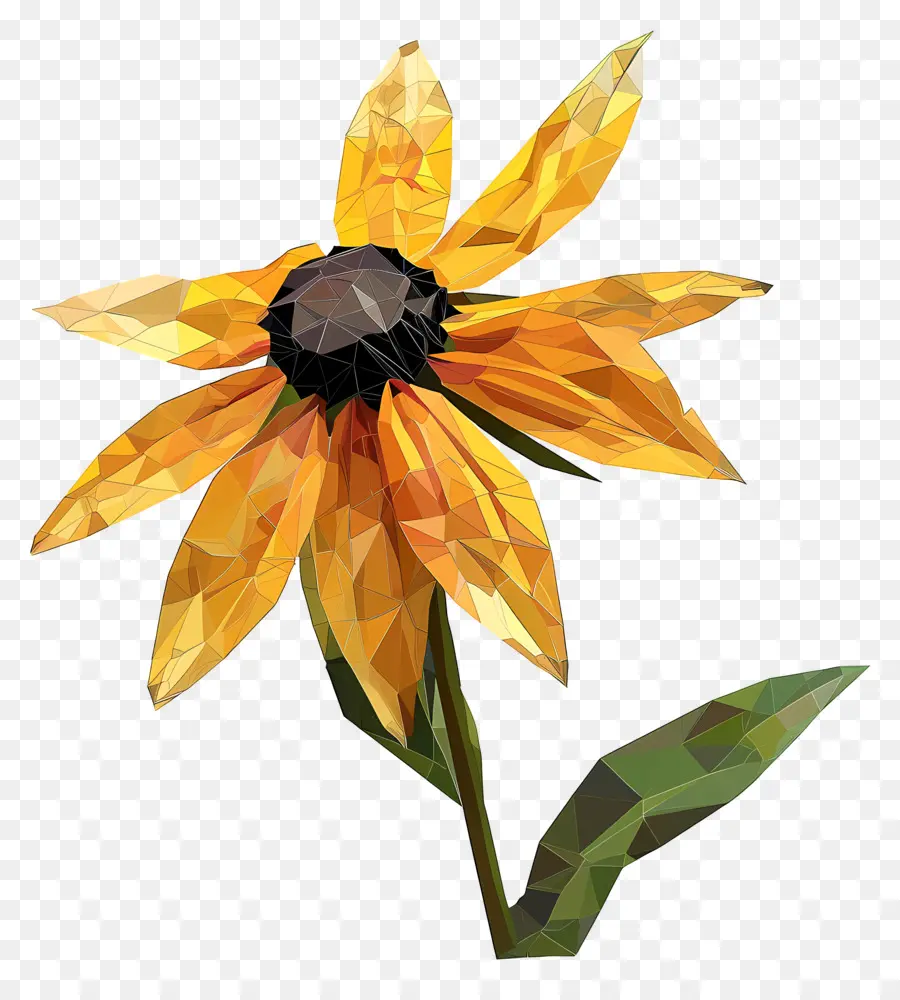 ดิจิตอลดอกไม้，สีดำตาซูซาน PNG