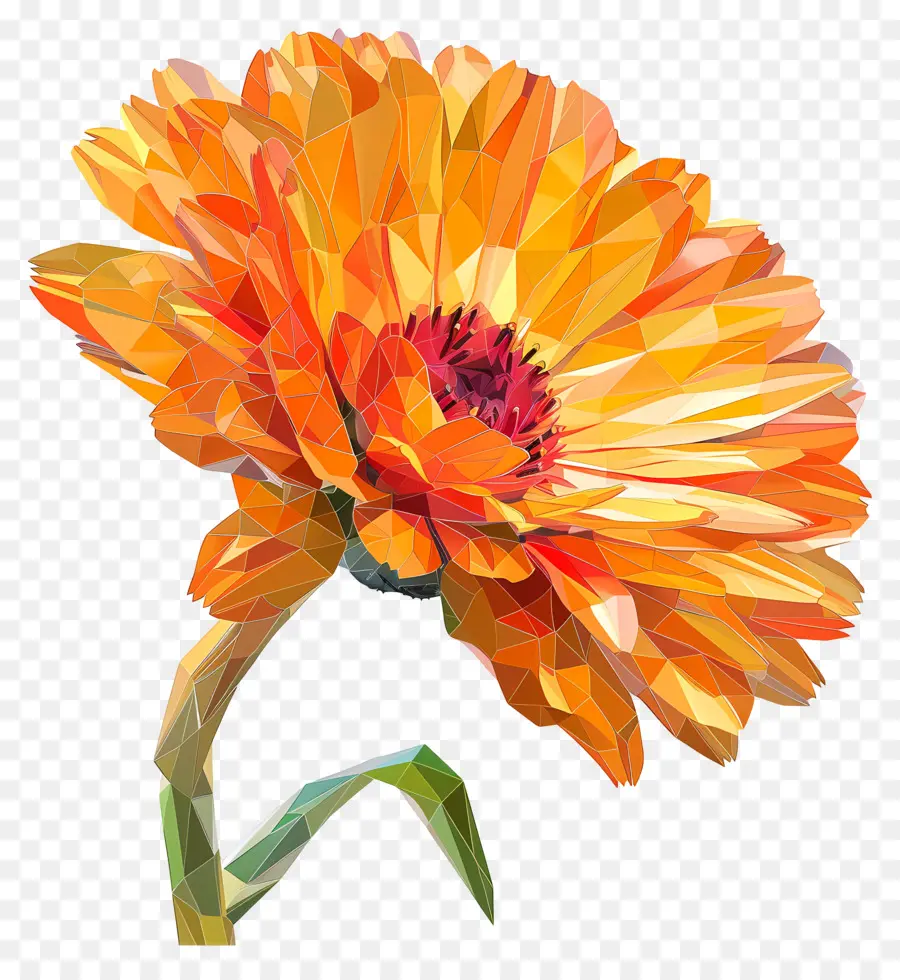 ดิจิตอลดอกไม้，ดอกไม้ Lowpolygon PNG