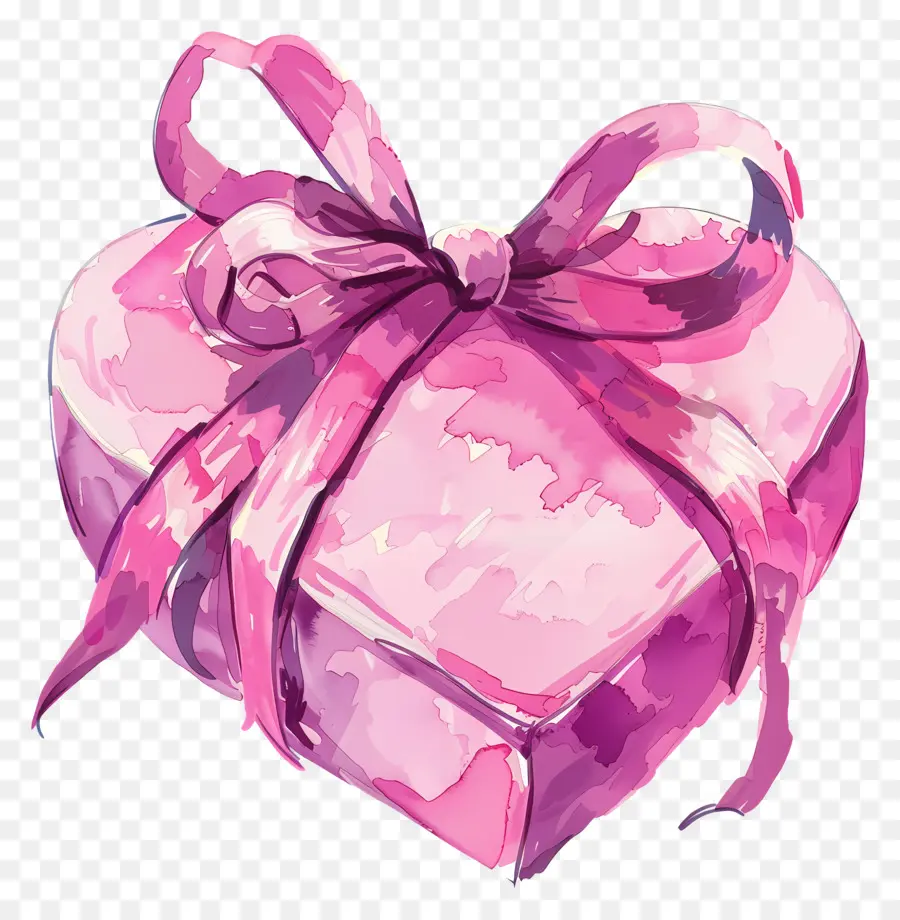 สีชมพูหัวใจ，สีชมพูของขวัญกล่อง PNG