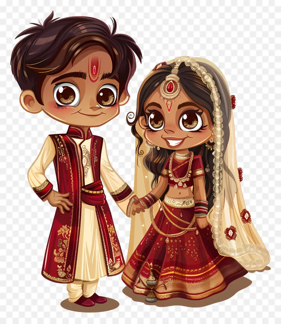 อินเดียนงานแต่งงาน，เจ้าสาวและเจ้าบ่าว PNG