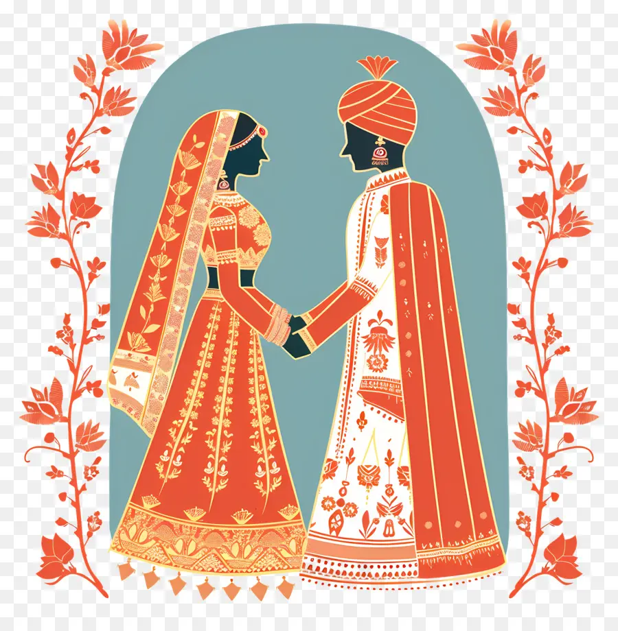 อินเดียนงานแต่งงาน，เครื่องแต่งกายแบบดั้งเดิม PNG