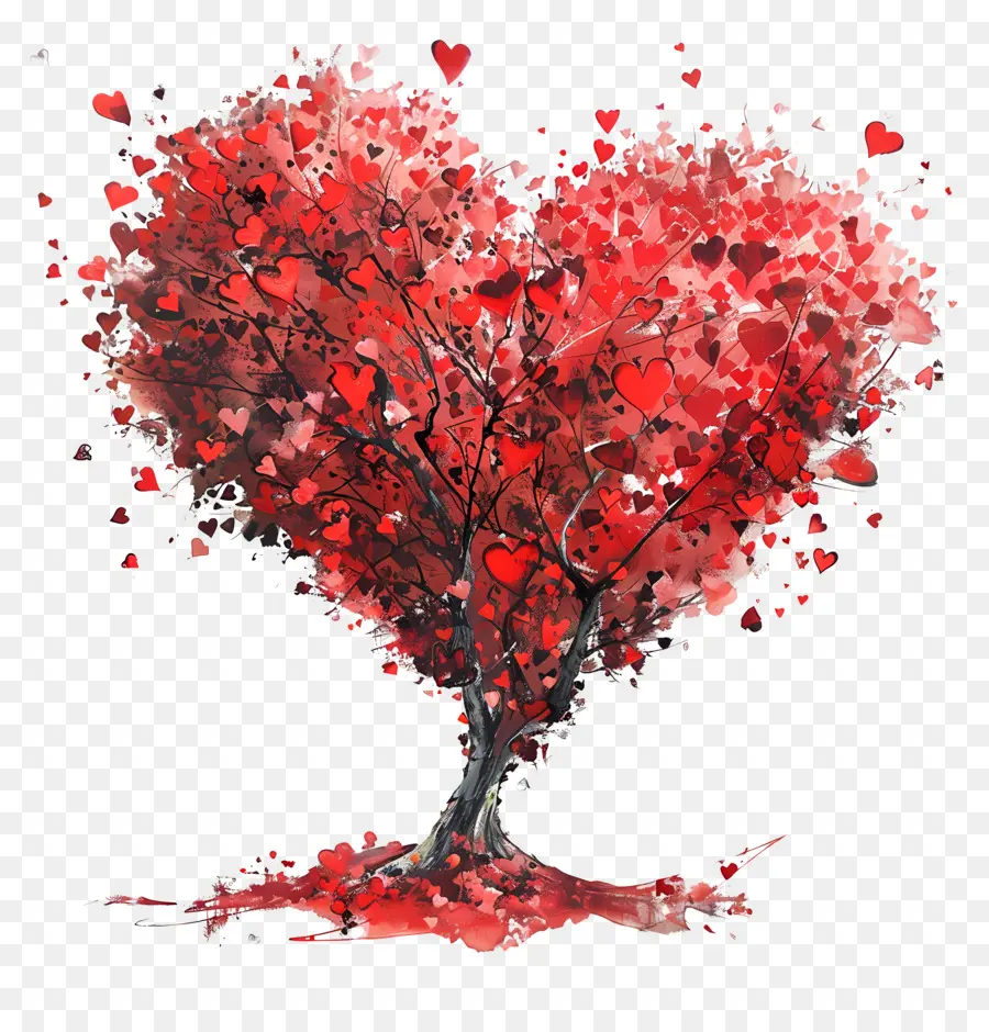 รักออกแบบ，หัวใจรูปร่างผังต้นไม้ PNG