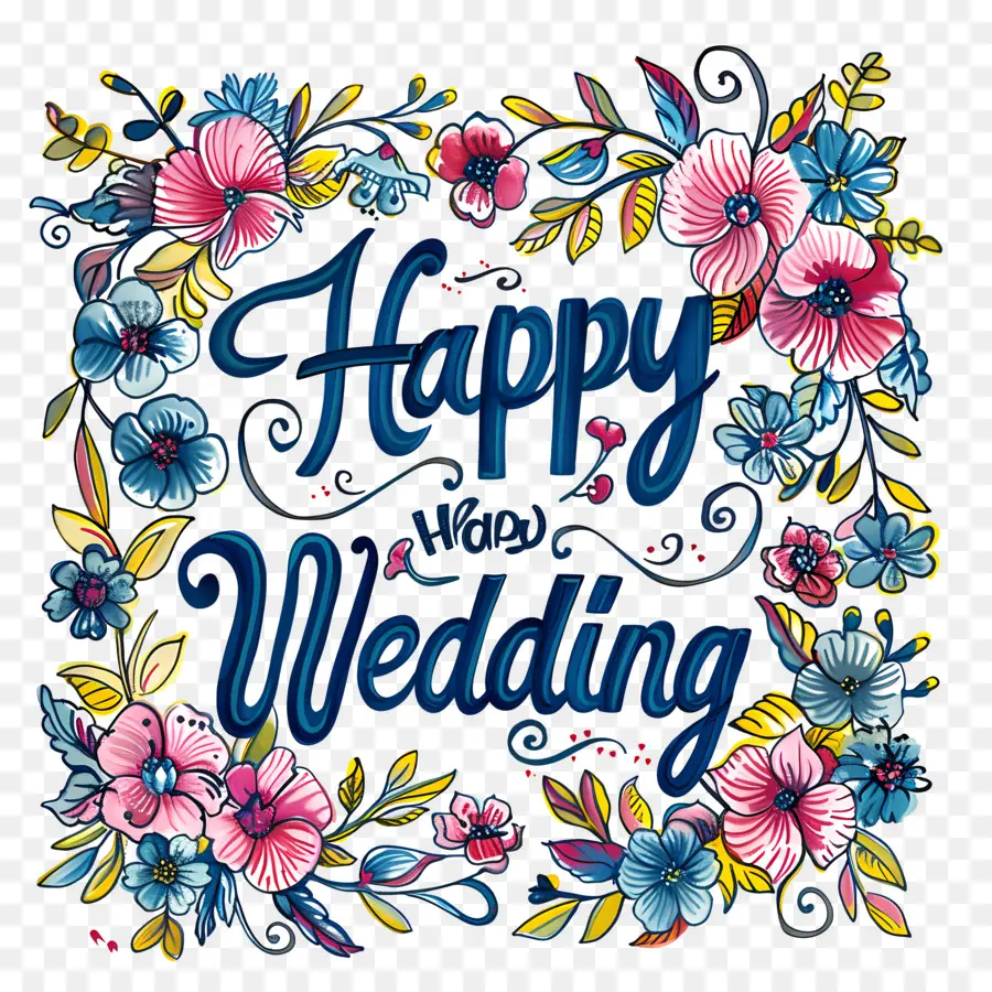งานแต่งงานมีความสุข，การออกแบบที่เขียนด้วยลายมือ PNG