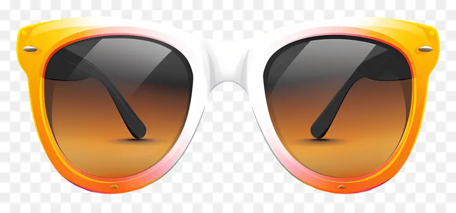 การออกแบบแว่นกันแดด，แว่นกันแดดสีส้มและสีขาว PNG