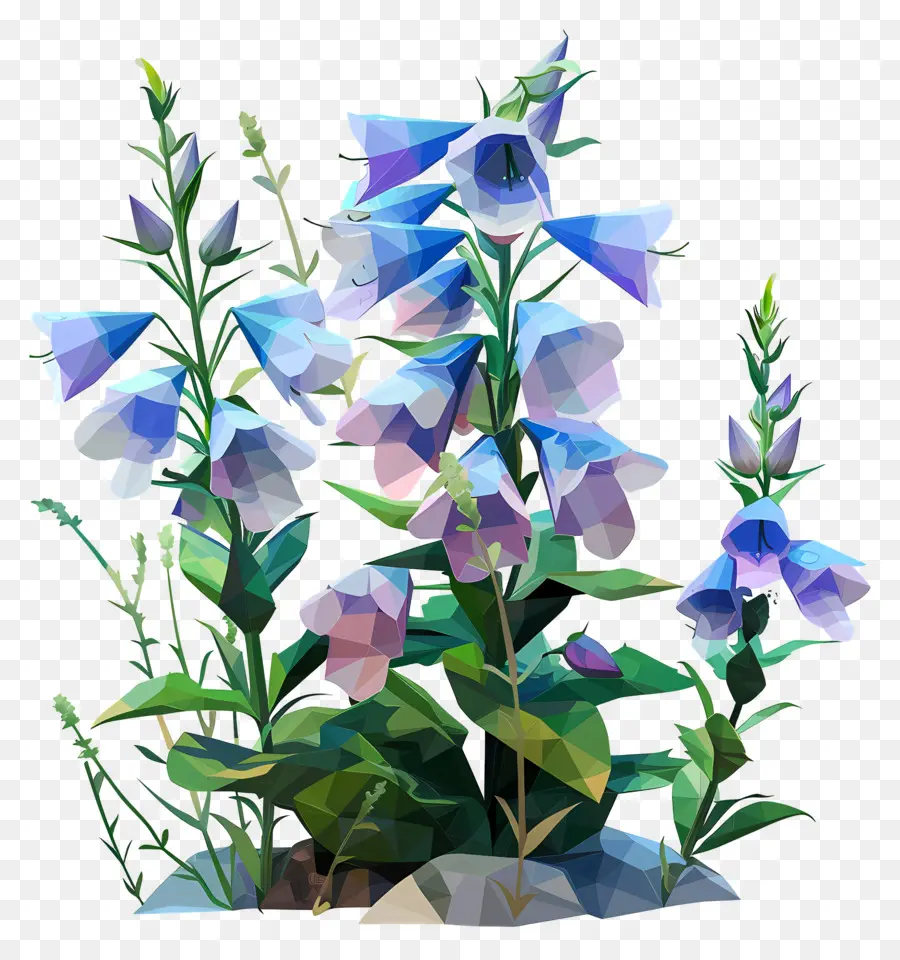 ศิลปะดอกไม้ดิจิตอล，สีน้ำเงิน Wildflowers PNG