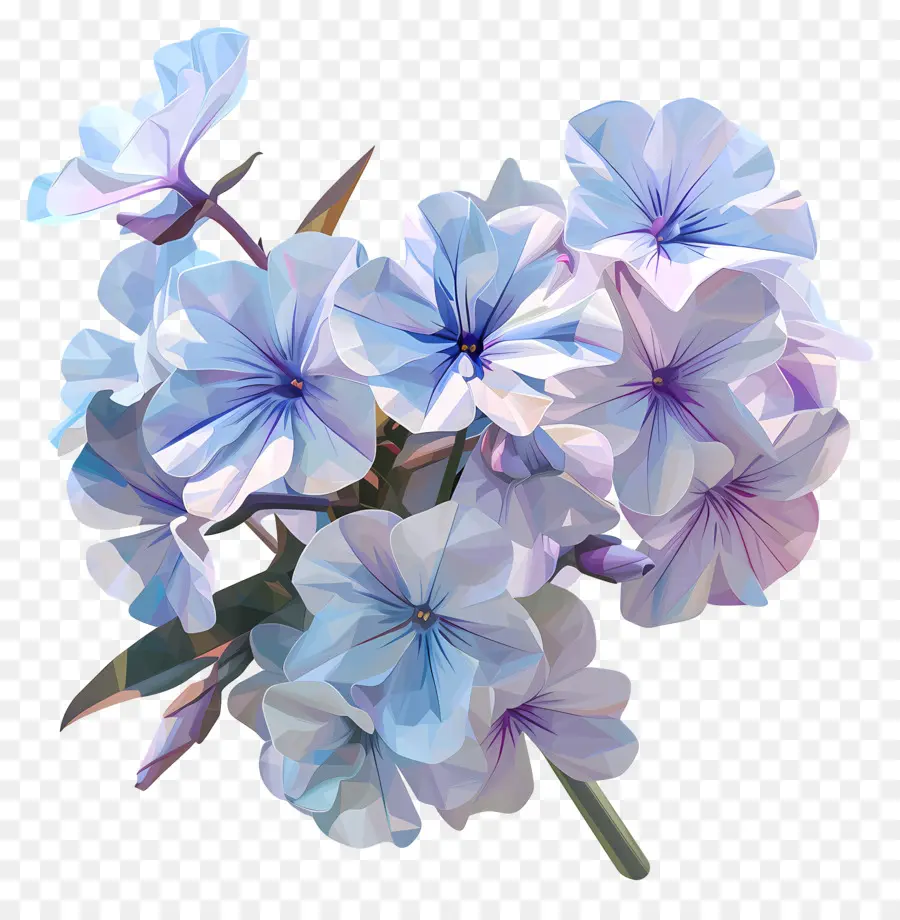 ศิลปะดอกไม้ดิจิตอล，สีน้ำเงินดอกไม้ PNG