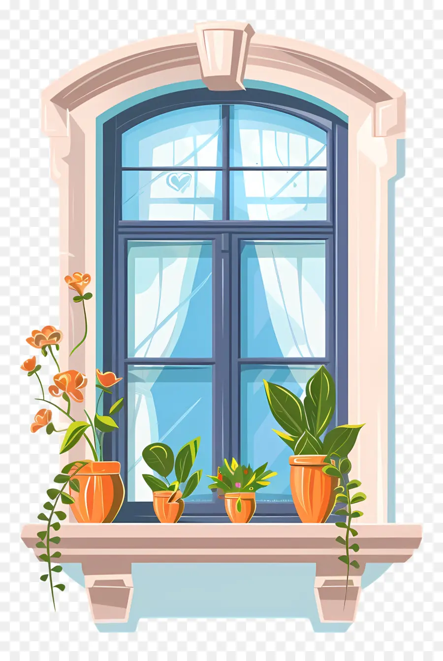 หน้าต่างบ้าน，พืชงอหน้าต่าง PNG
