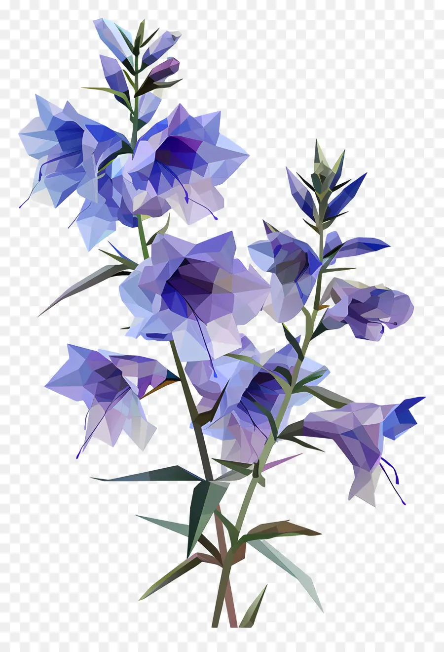 ศิลปะดอกไม้ดิจิตอล，ดอกไม้ระฆังสีน้ำเงิน PNG