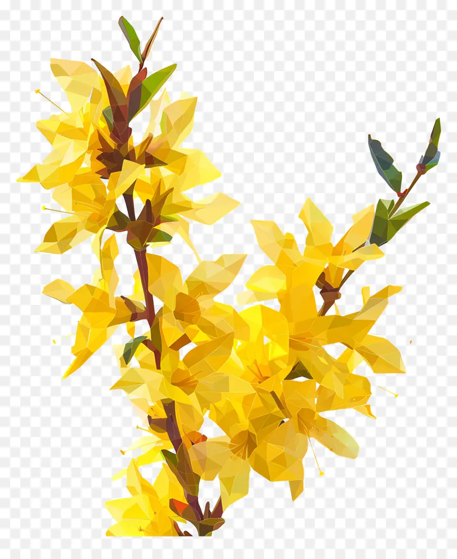 ดิจิตอลดอกไม้，สีเหลืองดอกไม้ PNG
