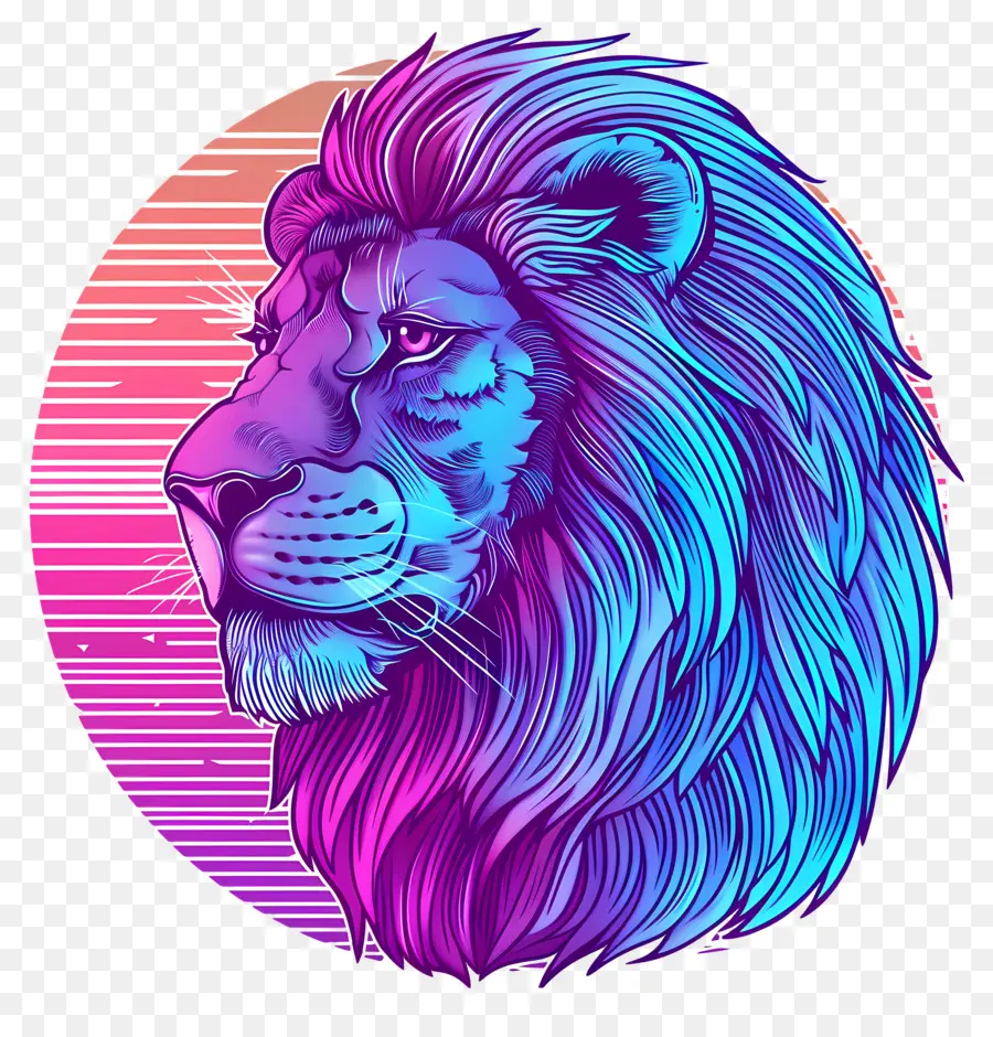 Lion Vaporwave，Vaporwave PNG