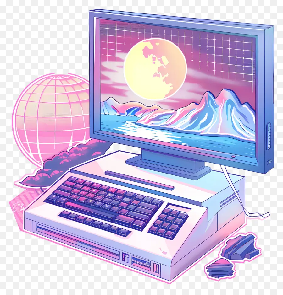 Vaporwave，คอมพิวเตอร์ PNG