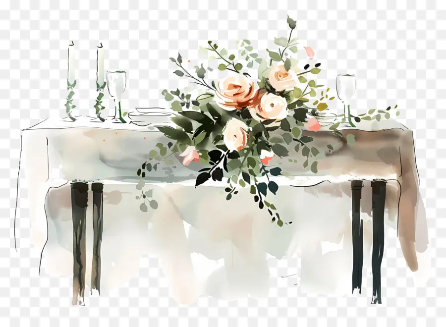 งานแต่งงานโต๊ะ，สีวาดรูป PNG
