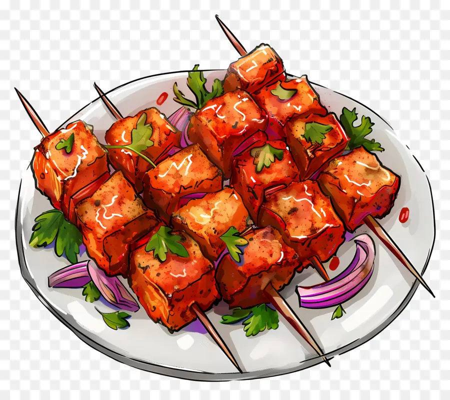 Paneer Tikka，อาหารอินเดีย PNG