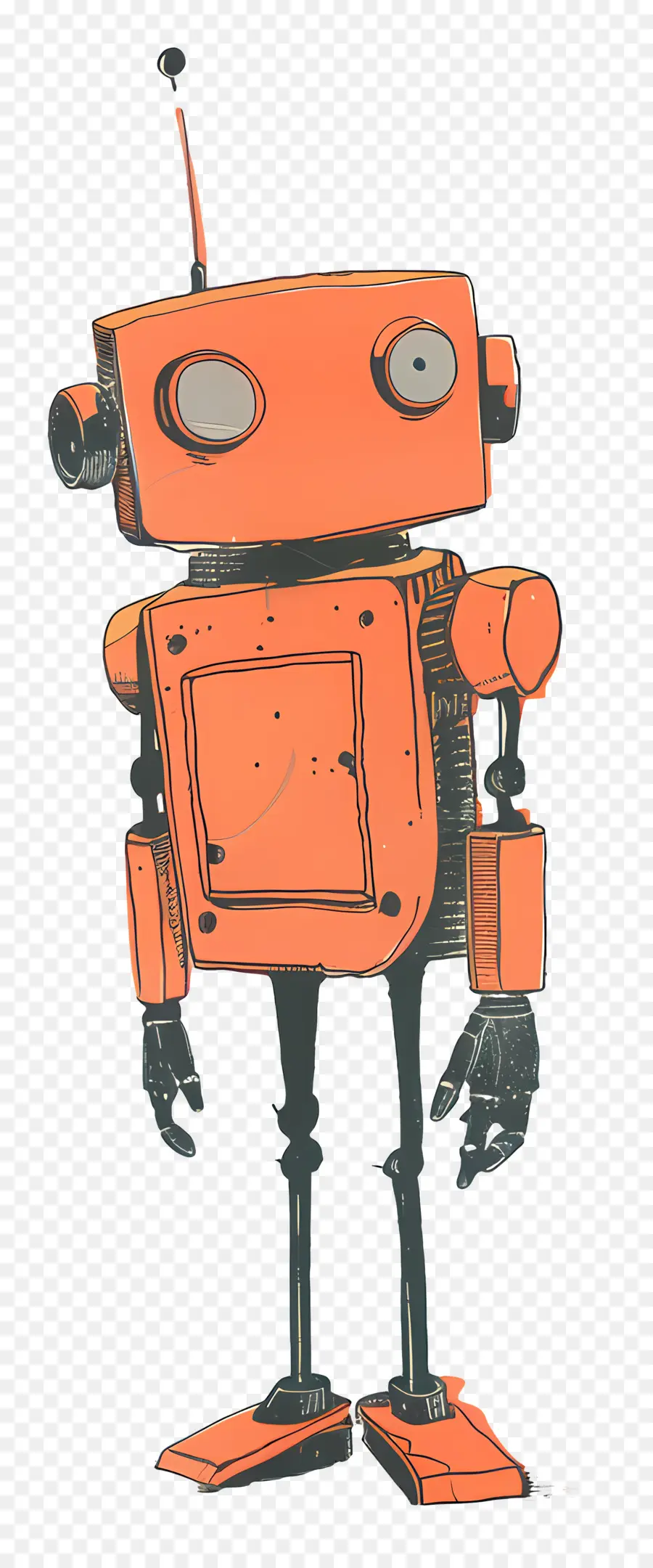 หุ่นยนต์，หุ่นยนต์สีส้ม PNG