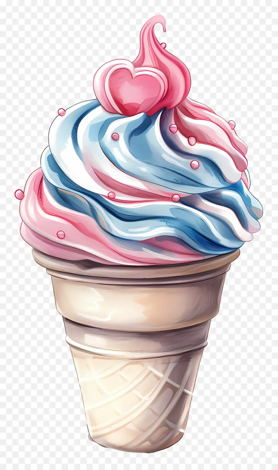 ไอศกรีม，สีชมพูและสีน้ำเงิน PNG