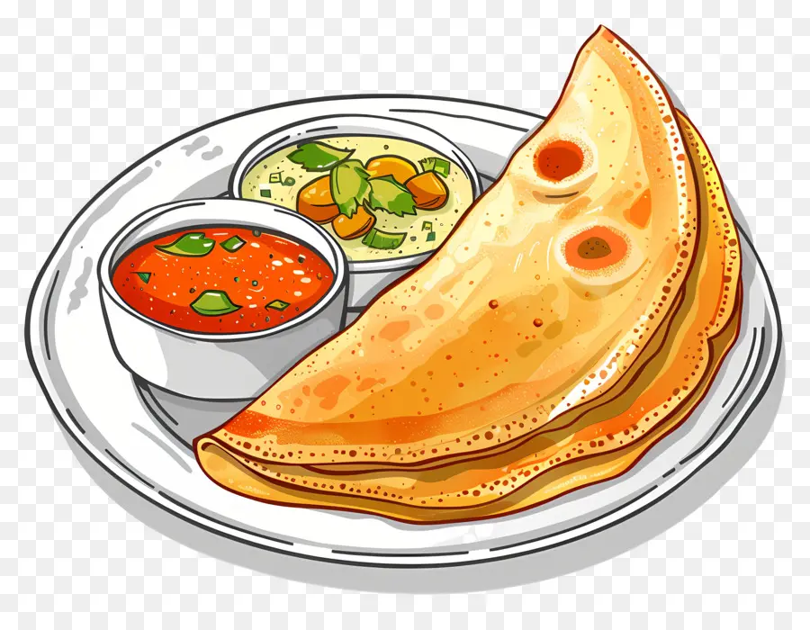 Masala Dosa，อาหารอินเดีย PNG