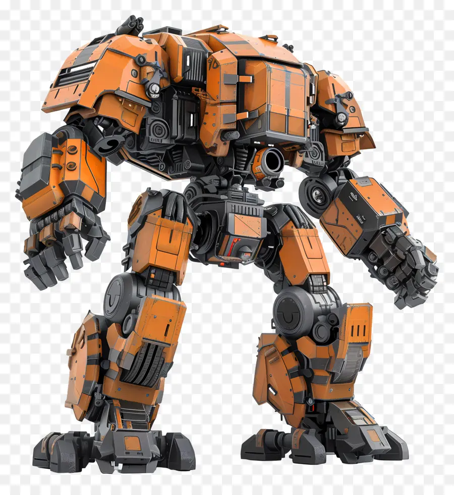 Battletech Mech，หุ่นยนต์สีส้ม PNG