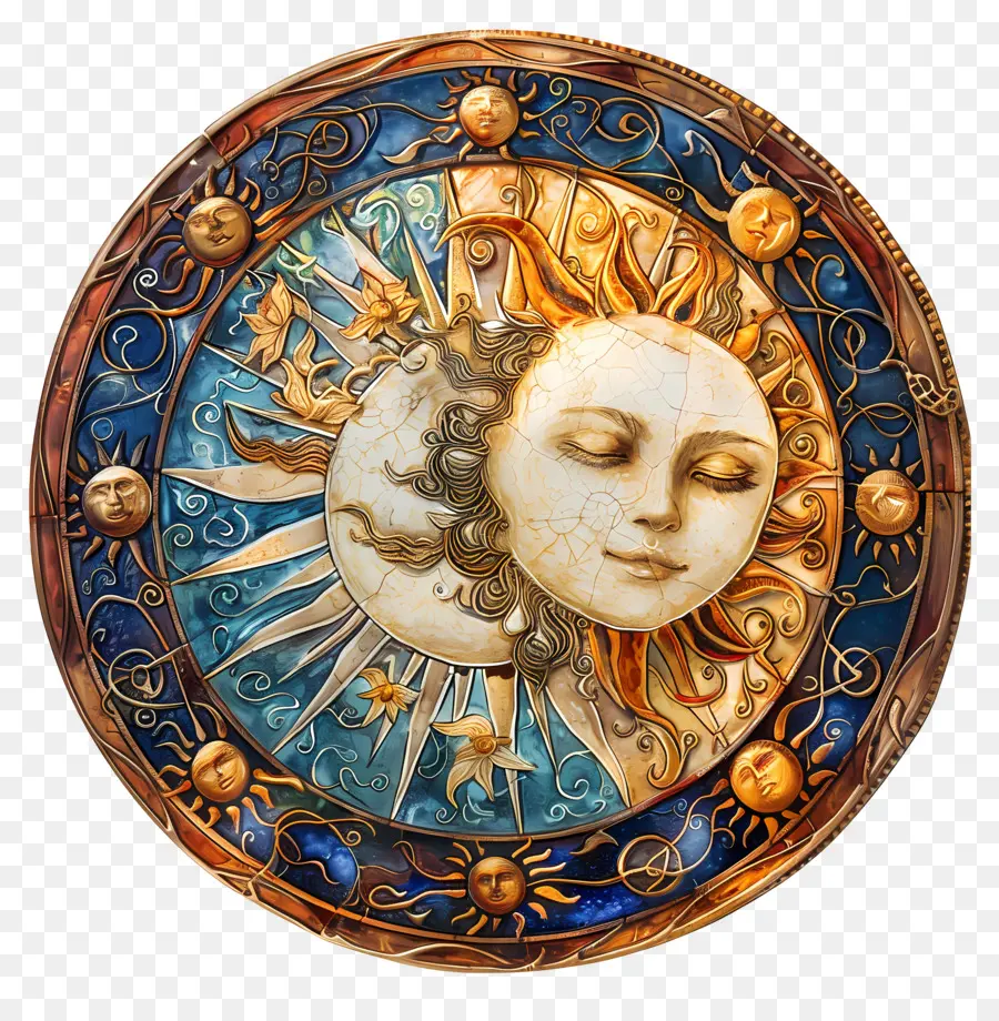 มิถุนายน Solstice，ดวงอาทิตย์และดวงจันทร์ PNG