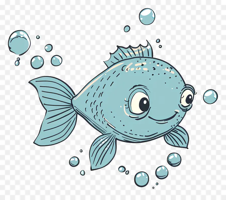 สีน้ำเงินปลา，ฟองอากาศ PNG