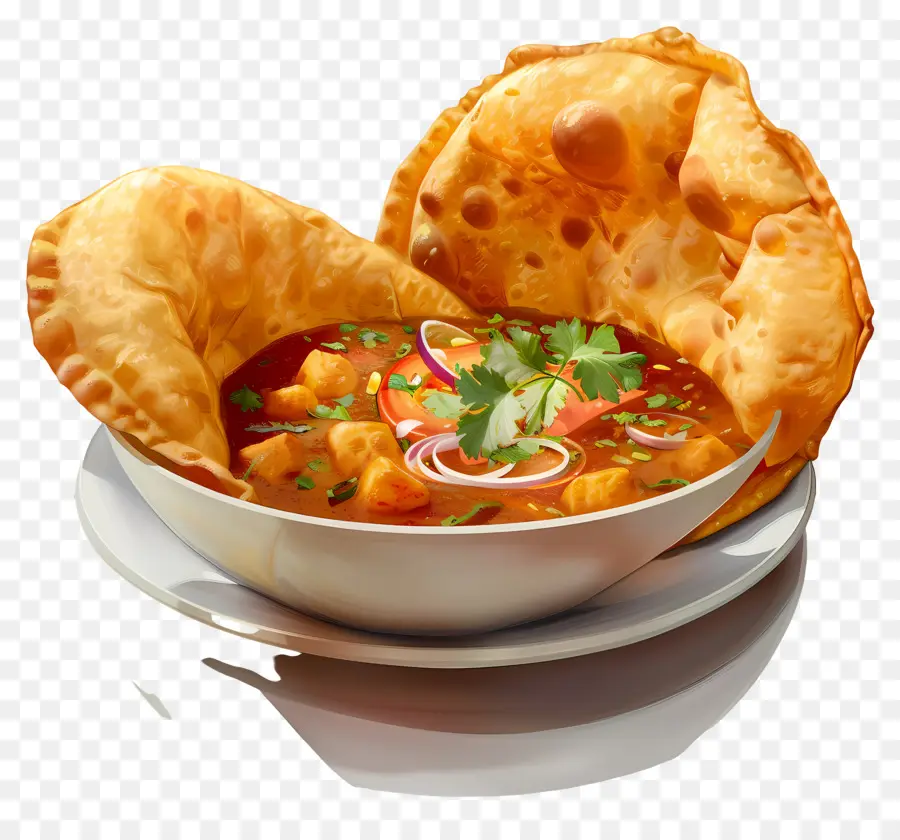 Chole Bhature，อาหารอินเดีย PNG