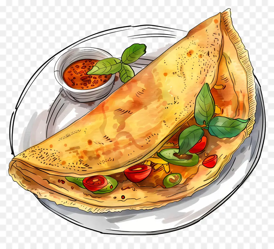 Masala Dosa，อาหารอินเดีย PNG