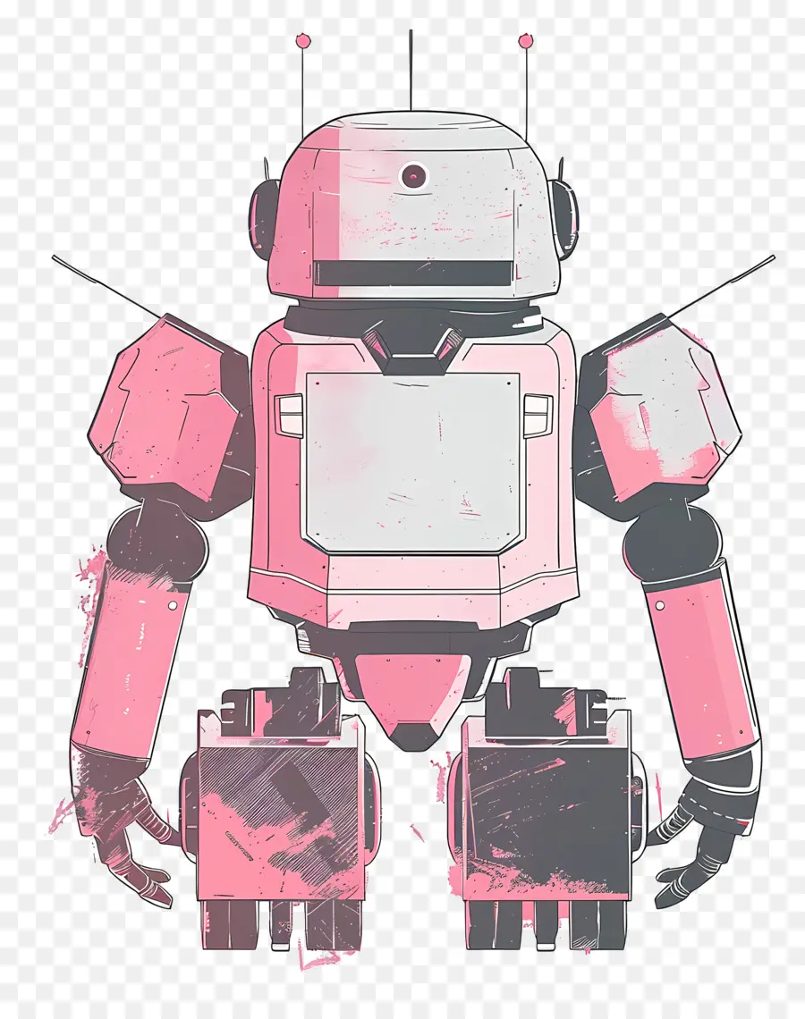หุ่นยนต์，หุ่นยนต์สีชมพู PNG