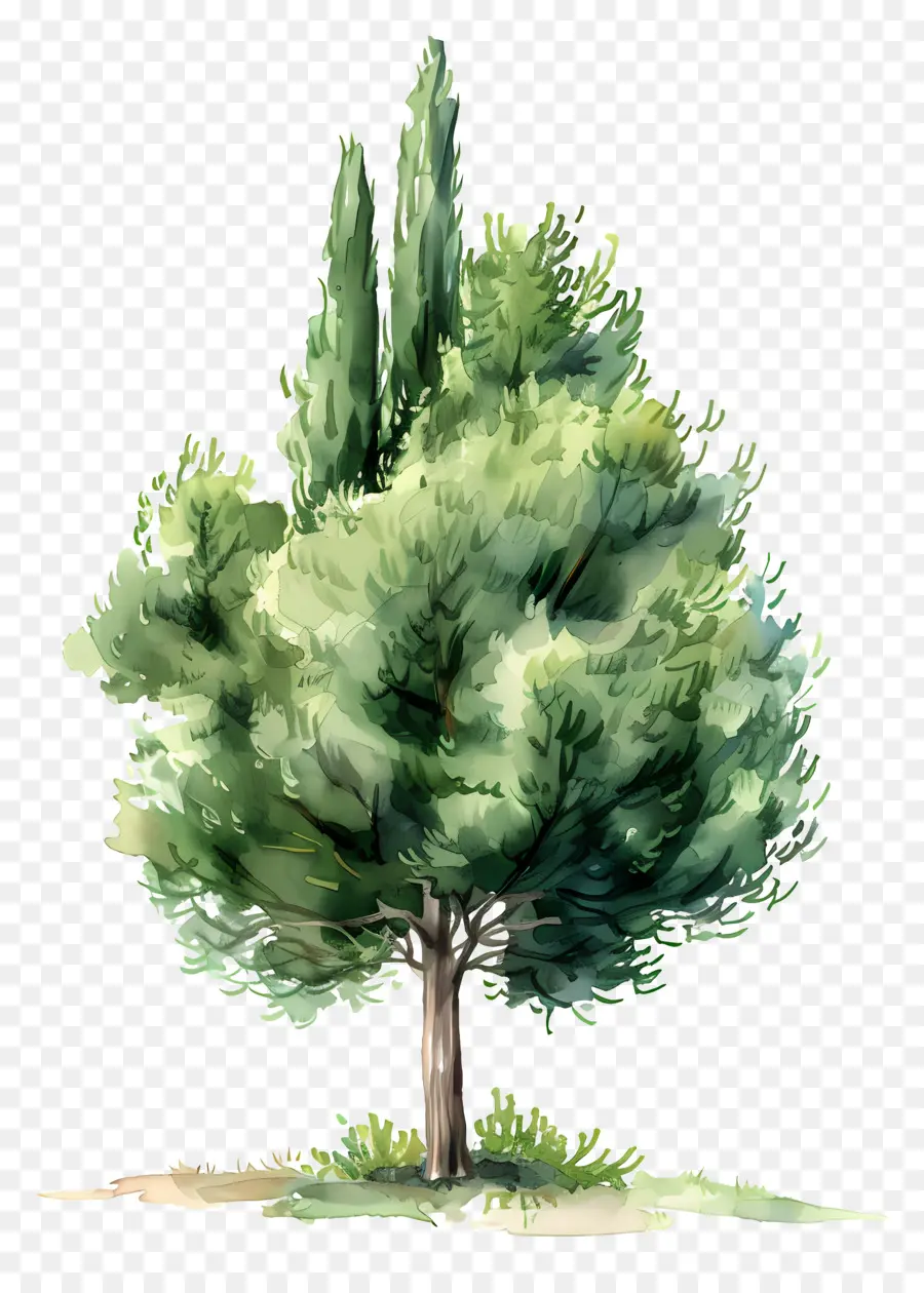 Cypress ต้นไม้，ต้นไม้ของภาพวาด PNG