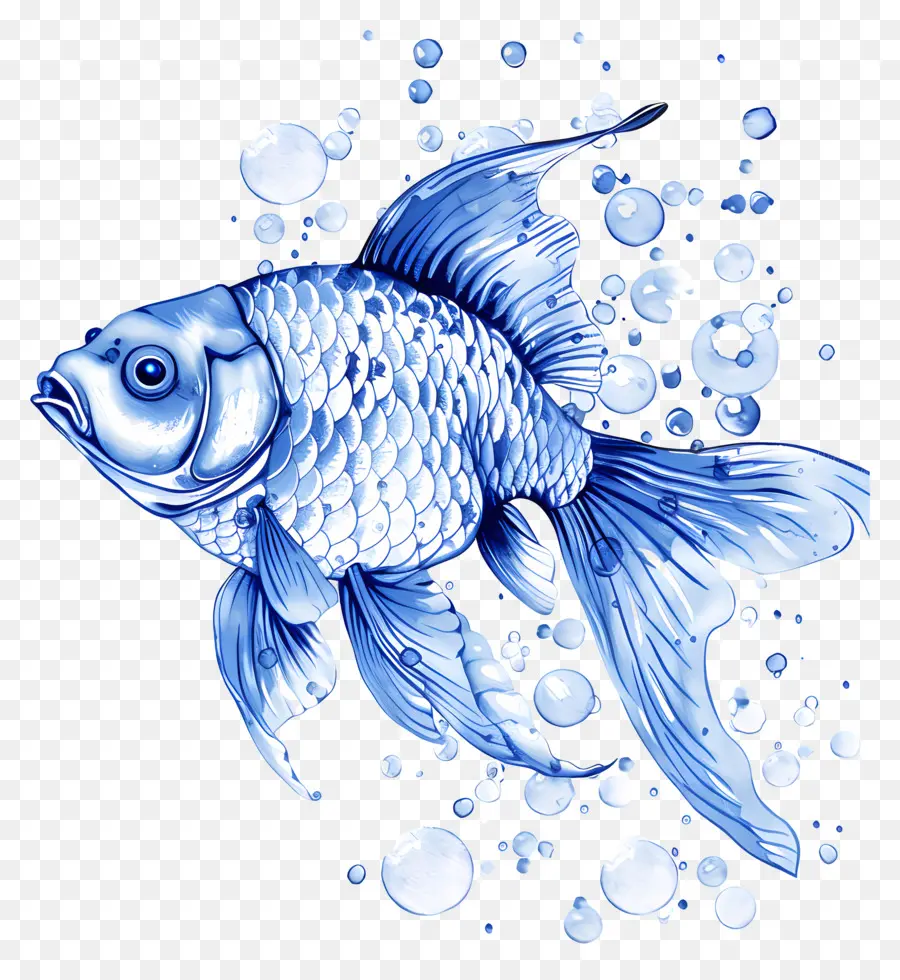 สีน้ำเงินปลา，ตัวปลาทอง PNG
