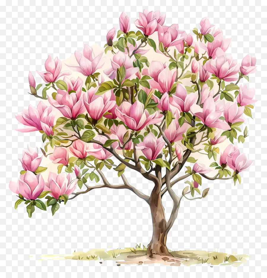 Magnolia ต้นไม้，ต้นไม้สีชมพูบาน PNG