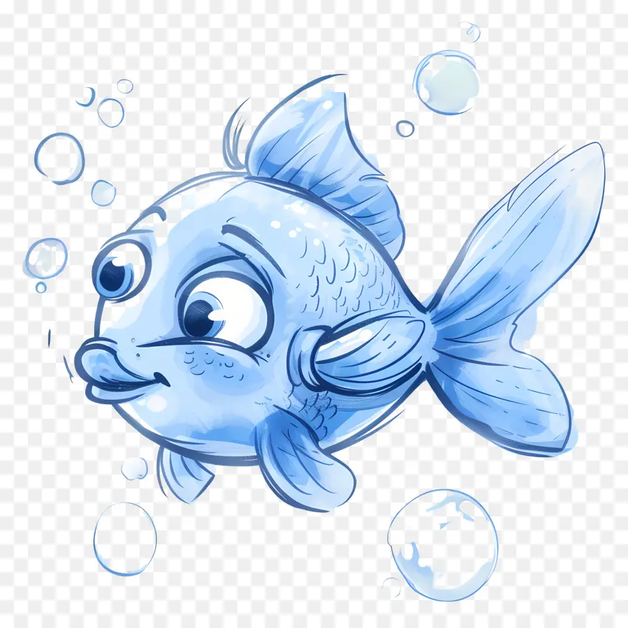 สีน้ำเงินปลา，การ์ตูนปักปลา PNG