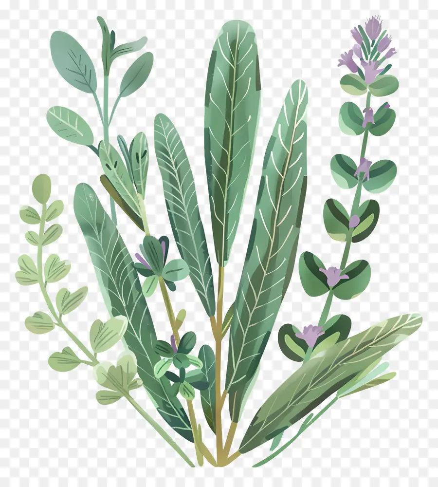 Sage Herbs，ดอกไม้ลาเวนเดอร์ PNG