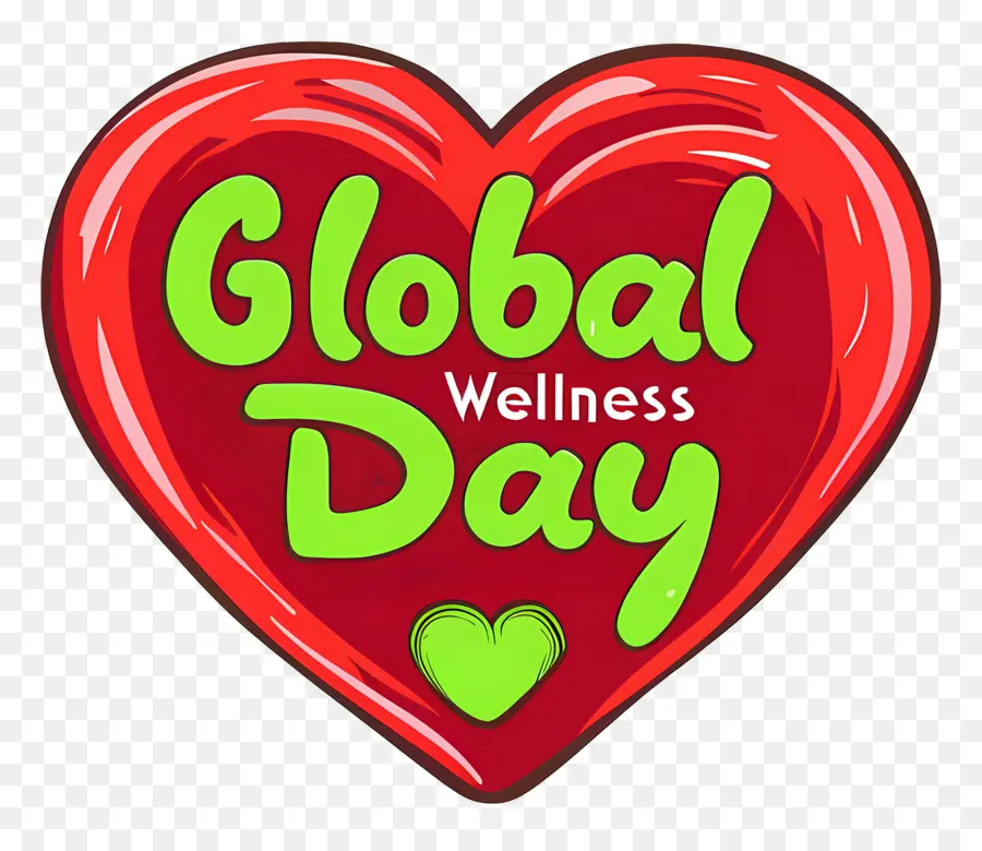 Global Wellness Day，หัวใจด้วยข้อความ PNG