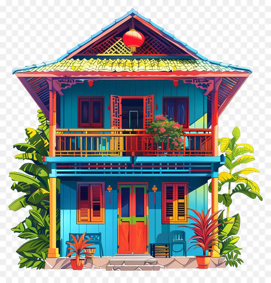 บ้าน Kampung，บ้านสีสันสดใส PNG